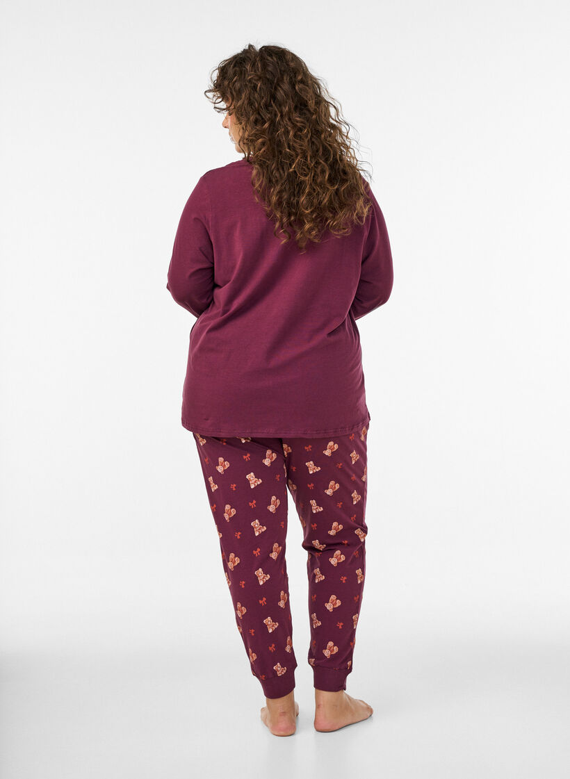 Bas de pyjama imprim&eacute;, Bordeaux, Model image number 2