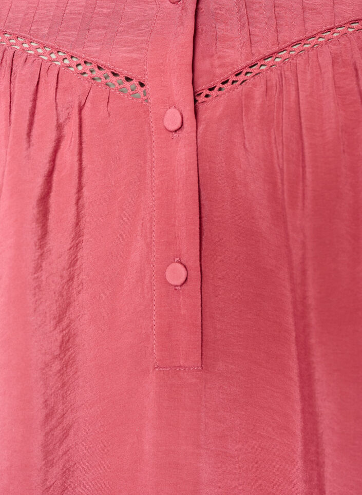 Blouse en viscose avec nervures et effet ballon, Rose, Packshot image number 2