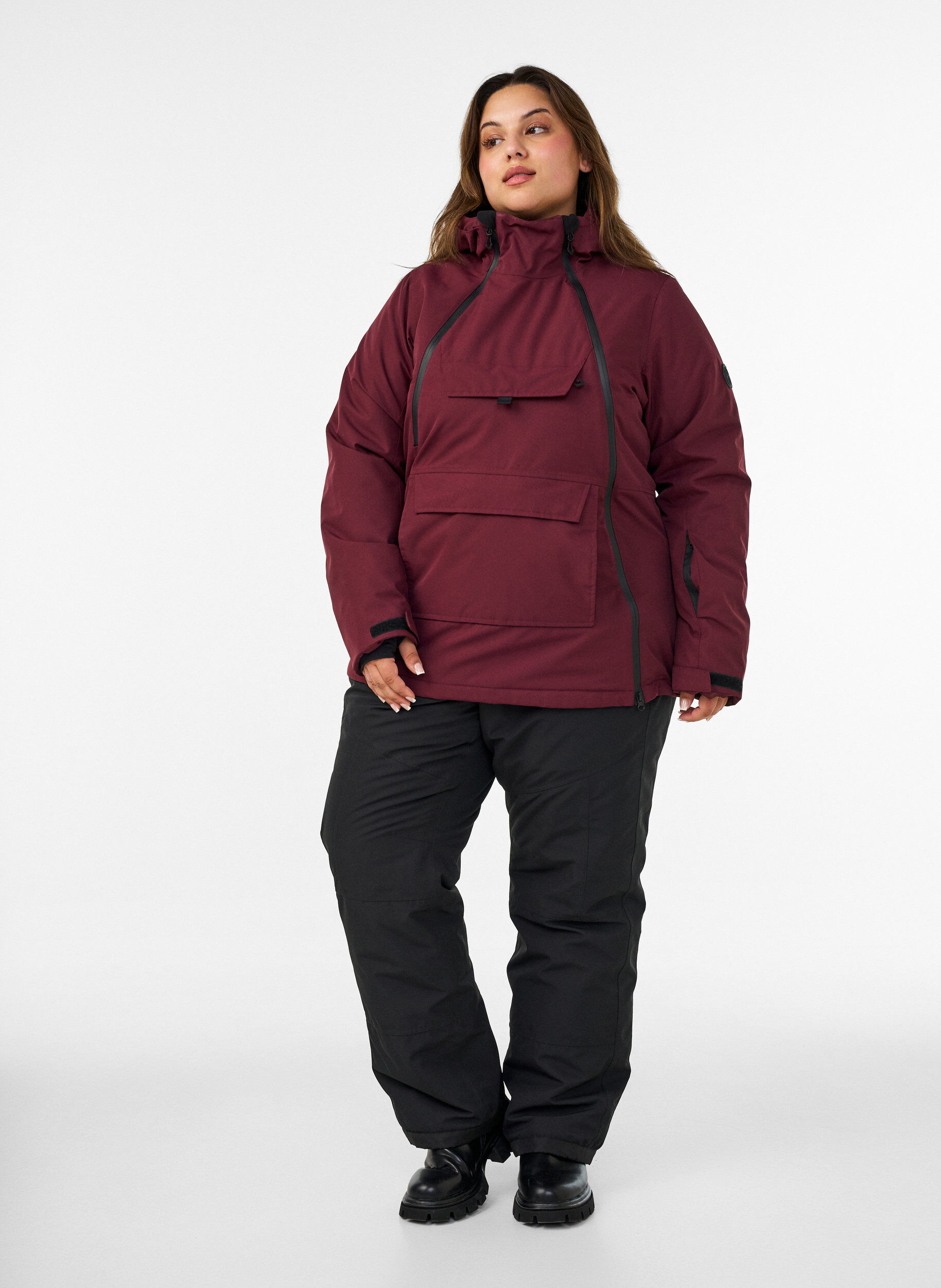 ZizziAnorak de ski fonctionnel avec capuche, Bordeaux, Model image number 1