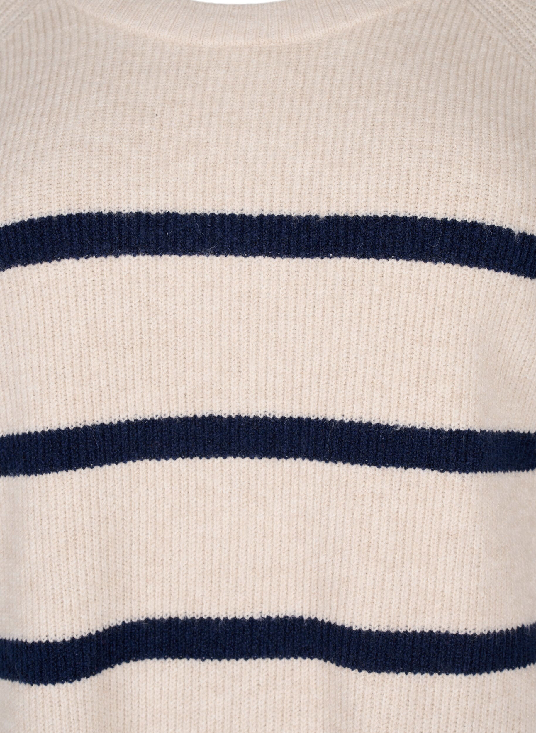 Zizzi Pull en tricot c&ocirc;tel&eacute; &agrave; rayures, P.Stone/Navy.B.Mel., Packshot image number 2