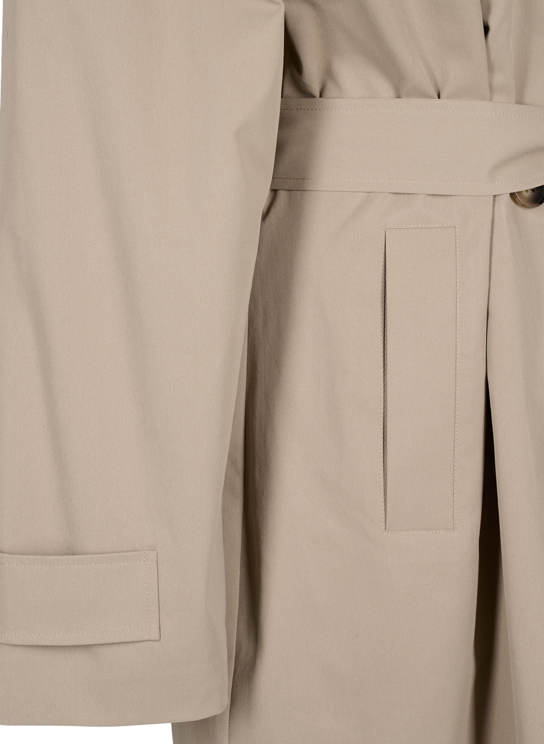 Zizzi Trench coat long classique avec ceinture, Chinchilla, Packshot image number 3