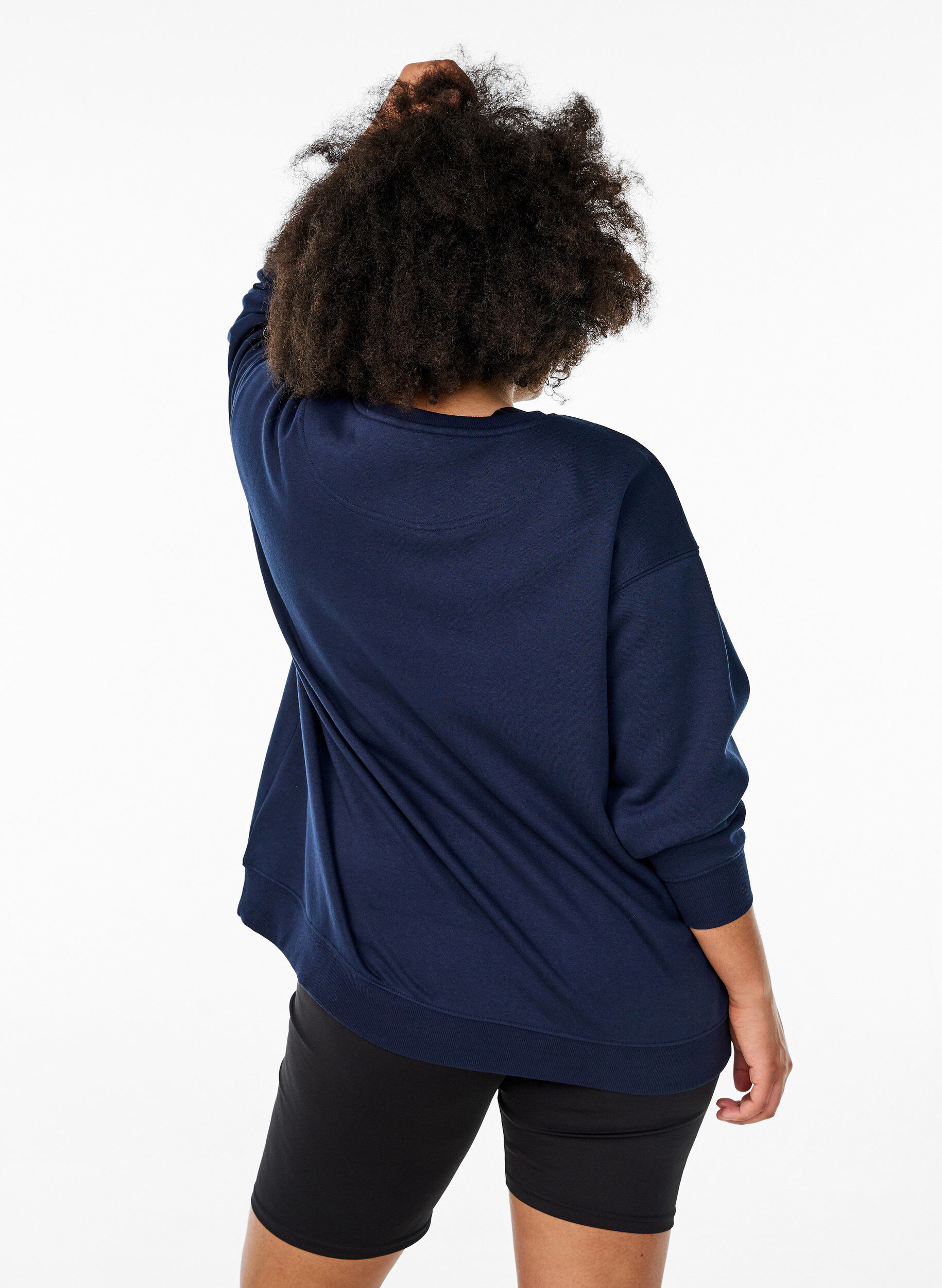 Zizzi Sweat-shirt sportif avec imprim&eacute;, Bleu, Model image number 2
