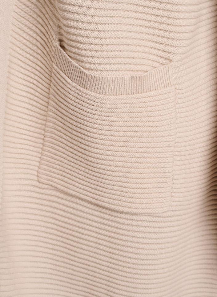 Cardigan long c&ocirc;tel&eacute; en coton, Beige, Packshot image number 3