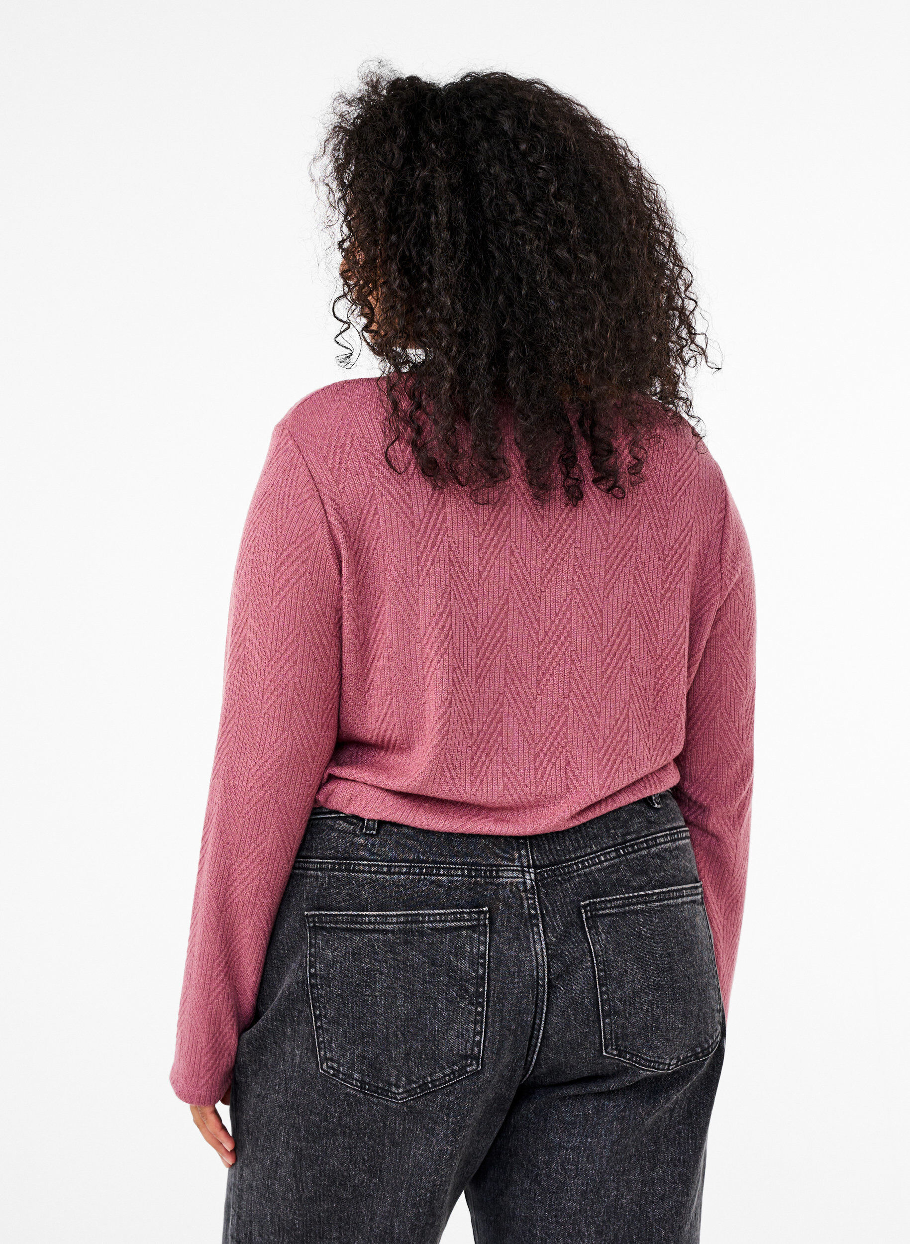 Zizzi Chemisier &agrave; motifs et manches longues, Marron, Model image number 2