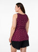 Top avec imprim&eacute; et bord en dentelle, Bordeaux fonc&eacute;, Model image number 2