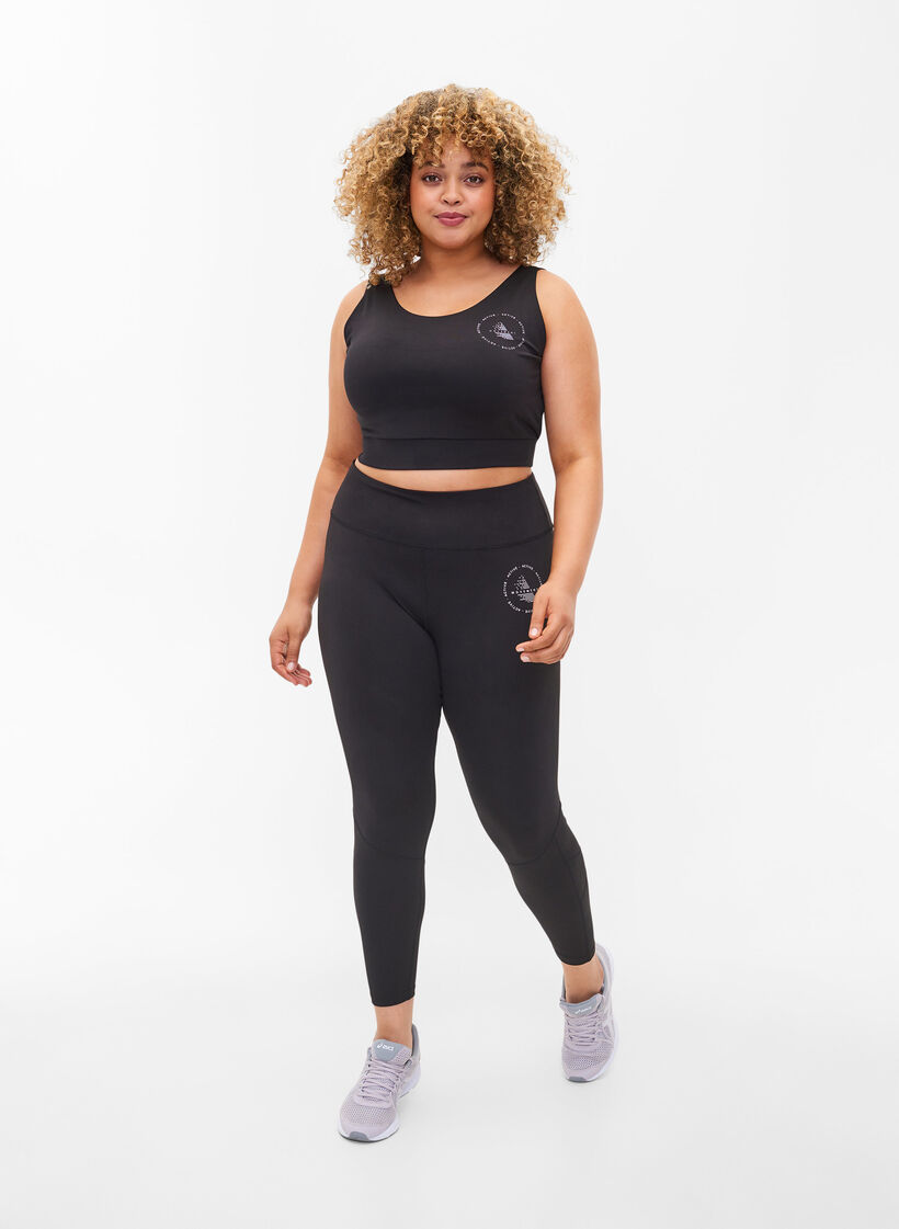 Leggings de gym de couleur unie, Black, Model image number 3