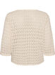 Cardigan en maille avec broderie ajour&eacute;e et col V, Beige, Packshot image number 1