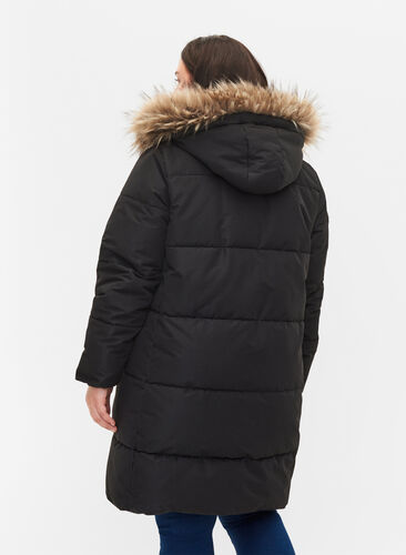 Parka d'hiver avec capuche détachable, Black, Model image number 1