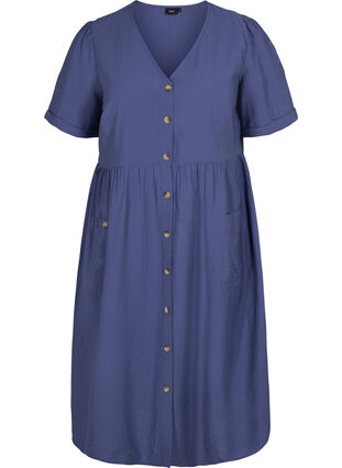 Robe à manches courtes avec boutons et poches, Nightshadow Blue, Packshot image number 0