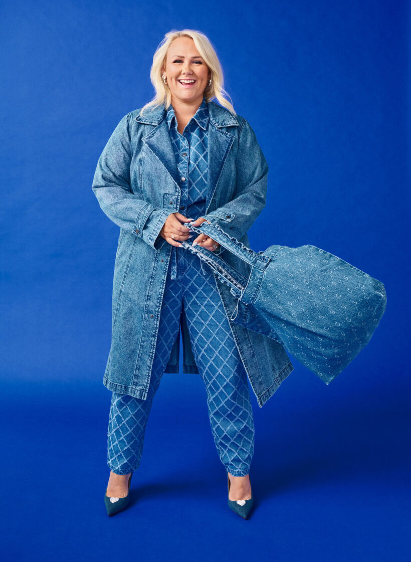 Trench en jean avec ceinture, Blue Denim, Image image number 0