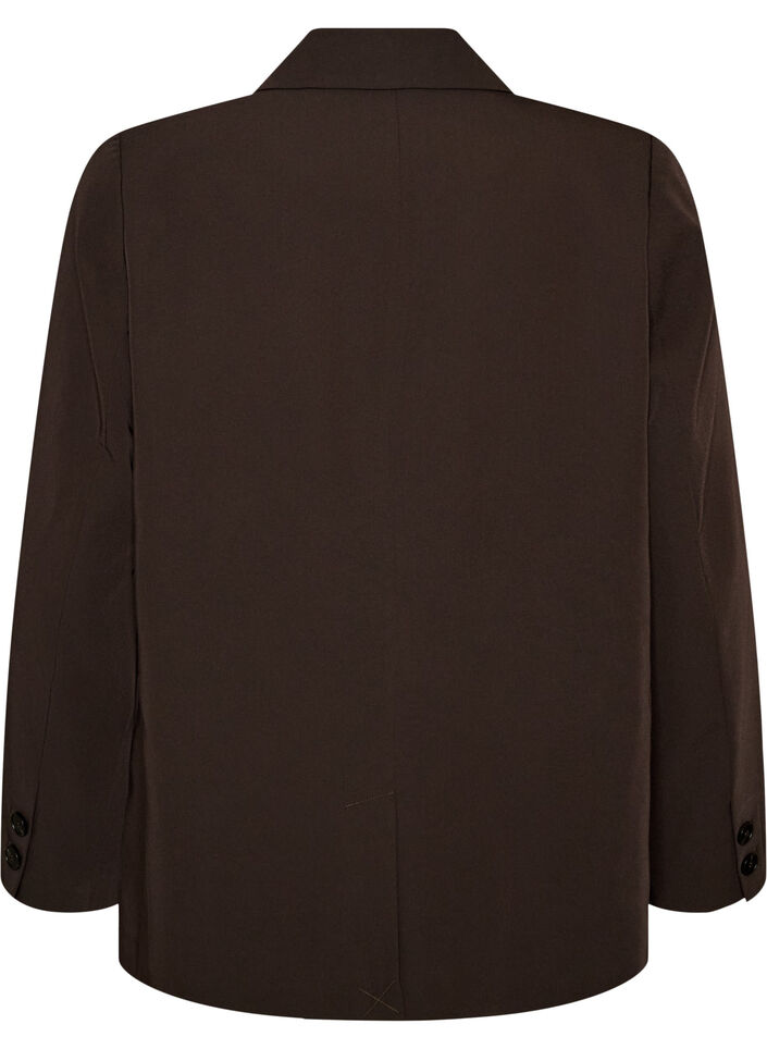 Blazer crois&eacute; &agrave; la coupe ample, Marron, Packshot image number 1