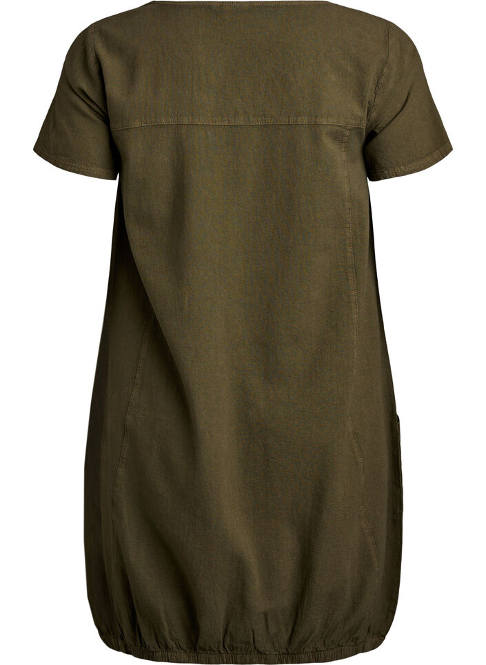 Robe en coton &agrave; manches courtes, Vert fonc&eacute;, Packshot image number 1