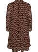 Robe &agrave; imprim&eacute; int&eacute;gral et volant superpos&eacute;, Marron, Packshot image number 1