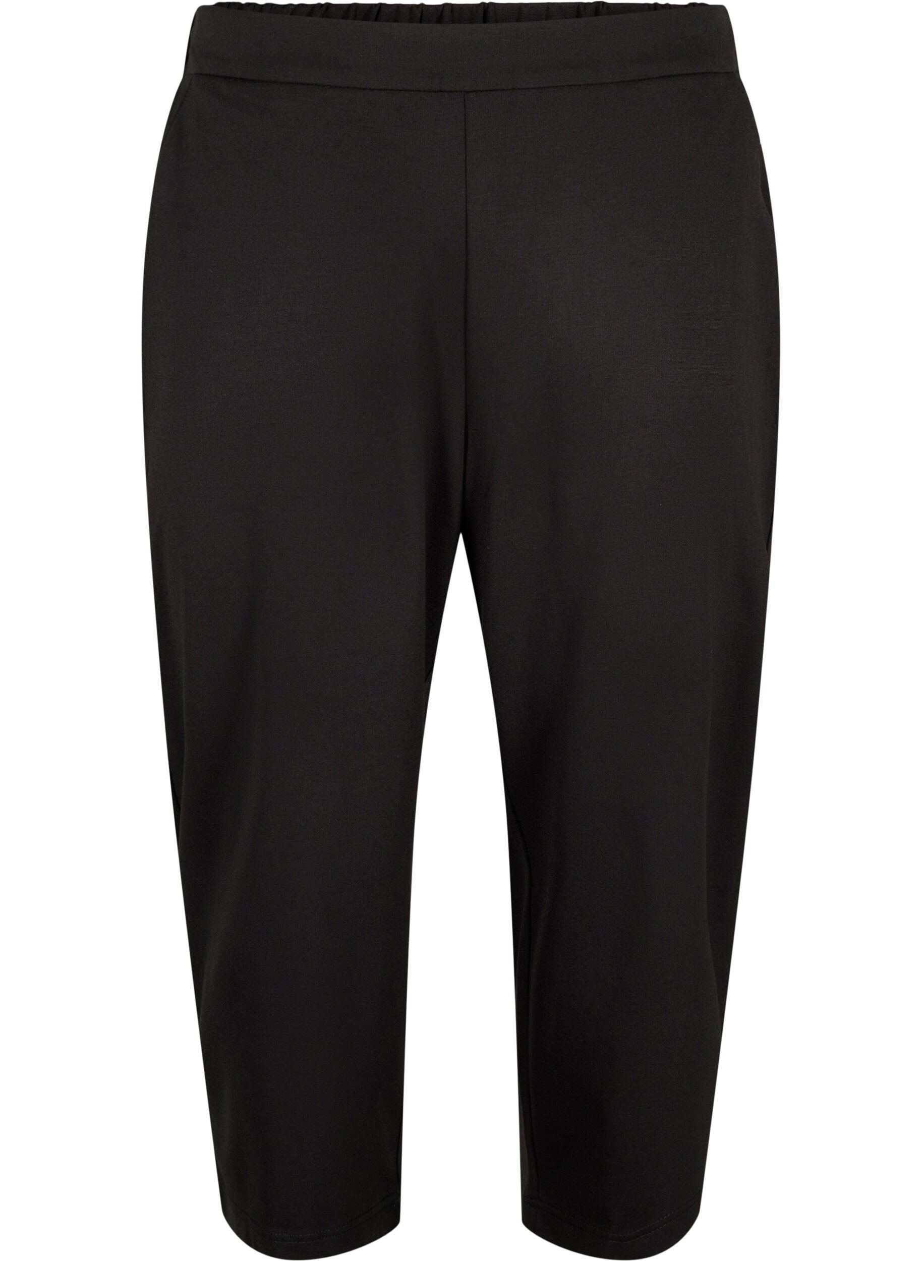 Zizzi Pantacourt Maddison ample avec des poches, Noir, Packshot image number 0