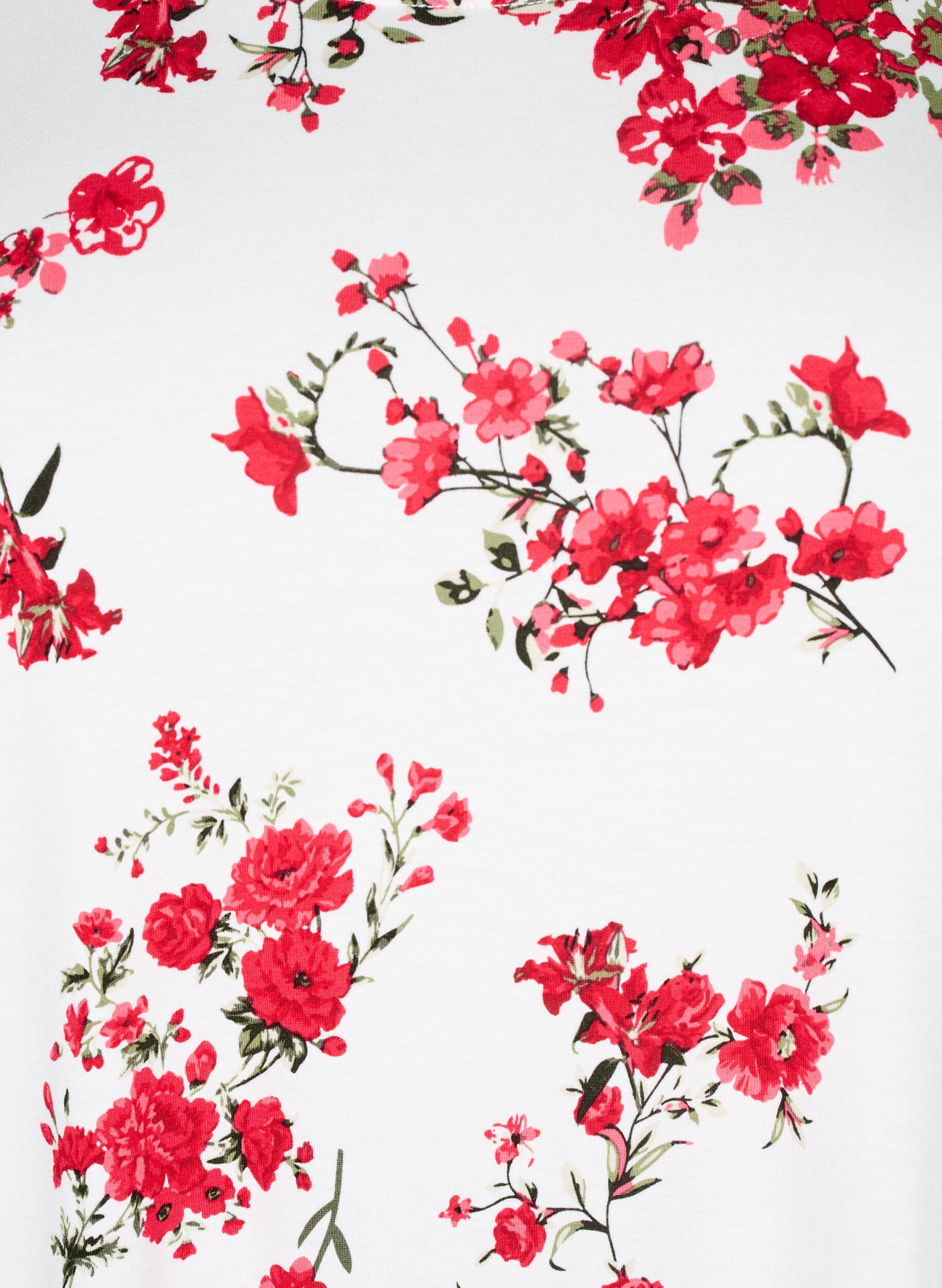 Zizzi T-shirt avec imprim&eacute; floral, Rouge, Packshot image number 2