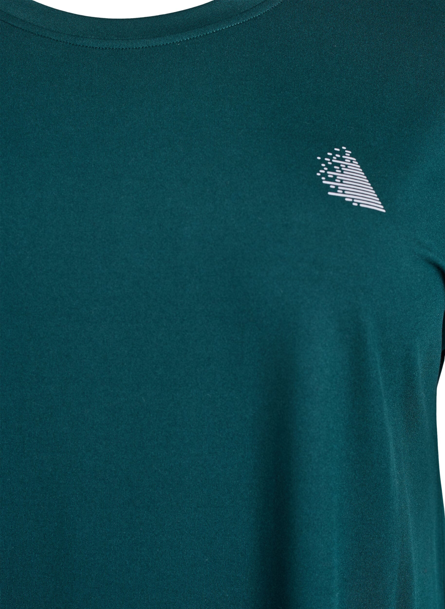 ZizziT-shirt de sport couleur unie, Vert fonc&eacute;, Packshot image number 2