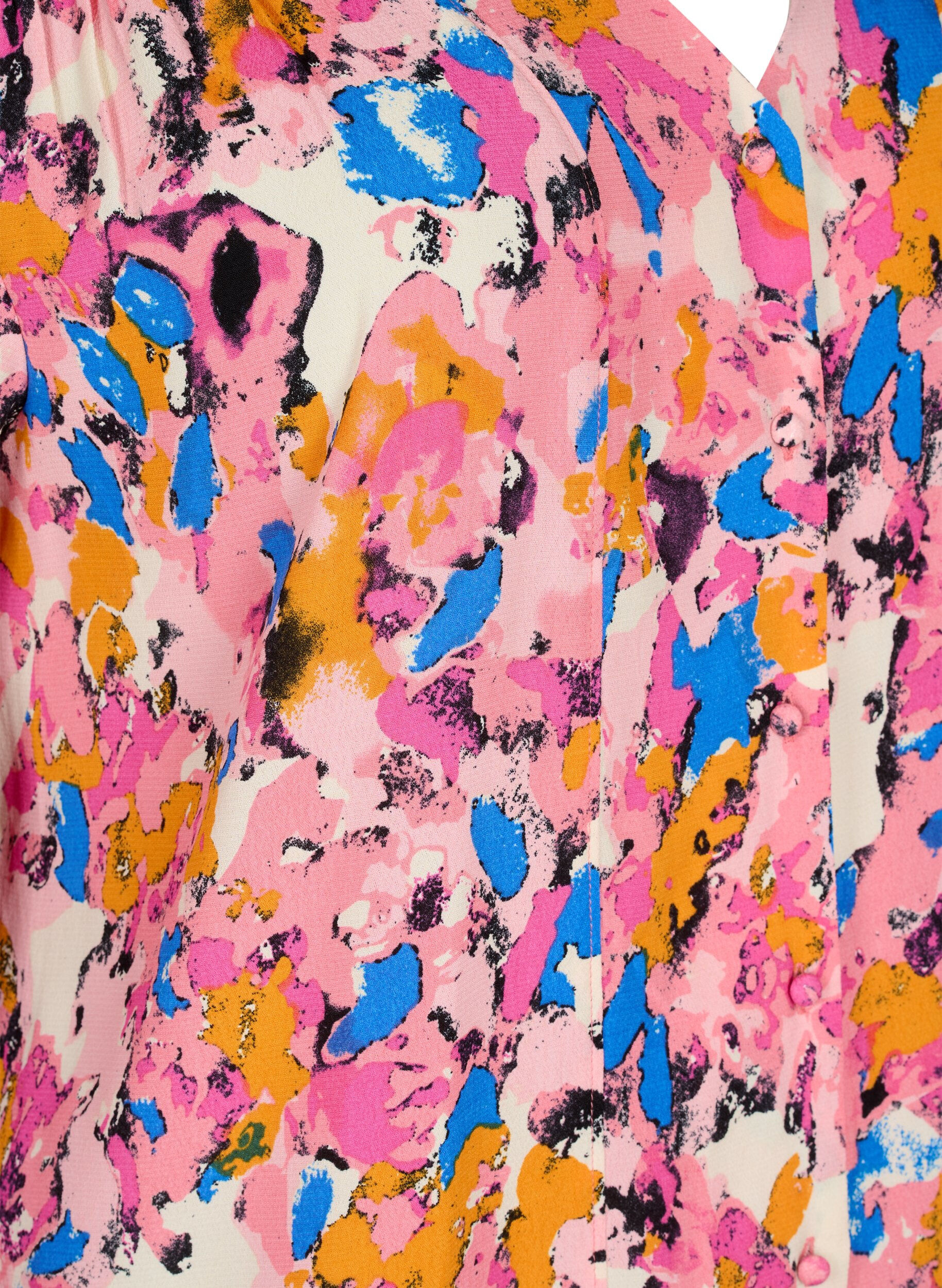 Zizzi Chemise longue imprim&eacute;e en viscose, Rosebloom GraphicAOP, Packshot image number 2