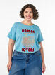 T-shirt en coton avec imprim&eacute;, Bleu, Model image number 0