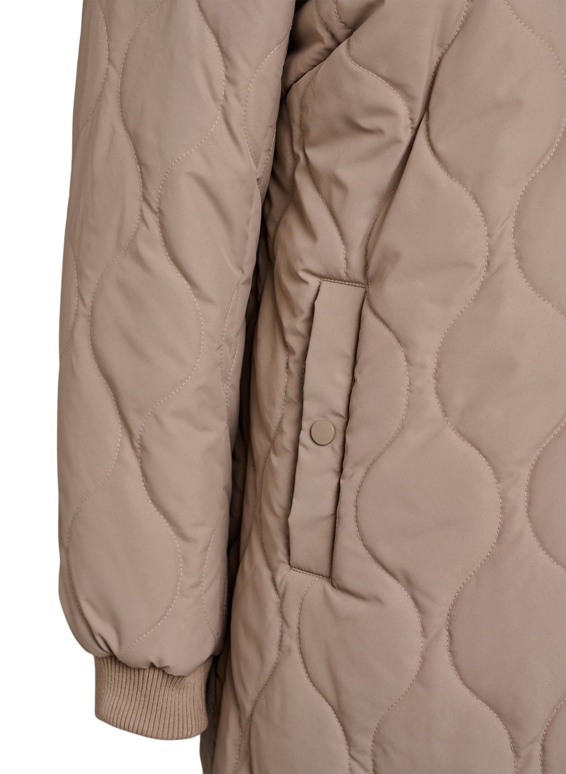 ZizziVeste matelass&eacute;e mi-longue avec capuche, Marron, Packshot image number 3