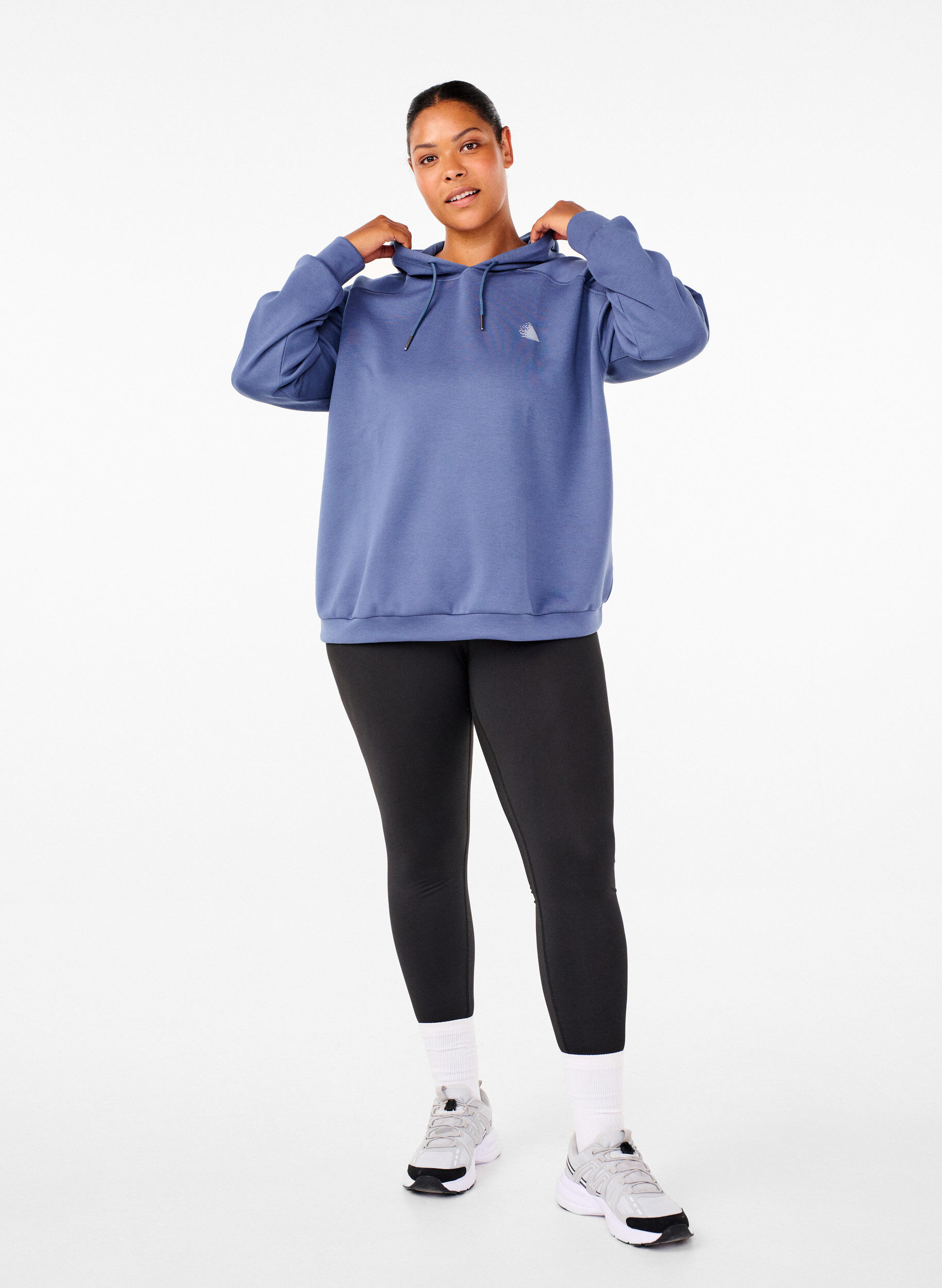 Zizzi Sweat &agrave; capuche sport, Vintage Indigo, Model image number 2