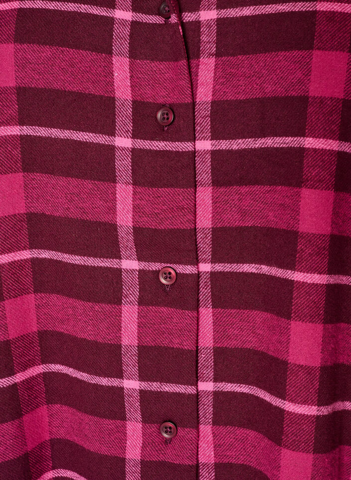 Chemise de pyjama &agrave; carreaux en coton &agrave; manches longues, Bordeaux, Packshot image number 2