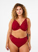 String en microfibre avec dentelle, Rouge, Model image number 0
