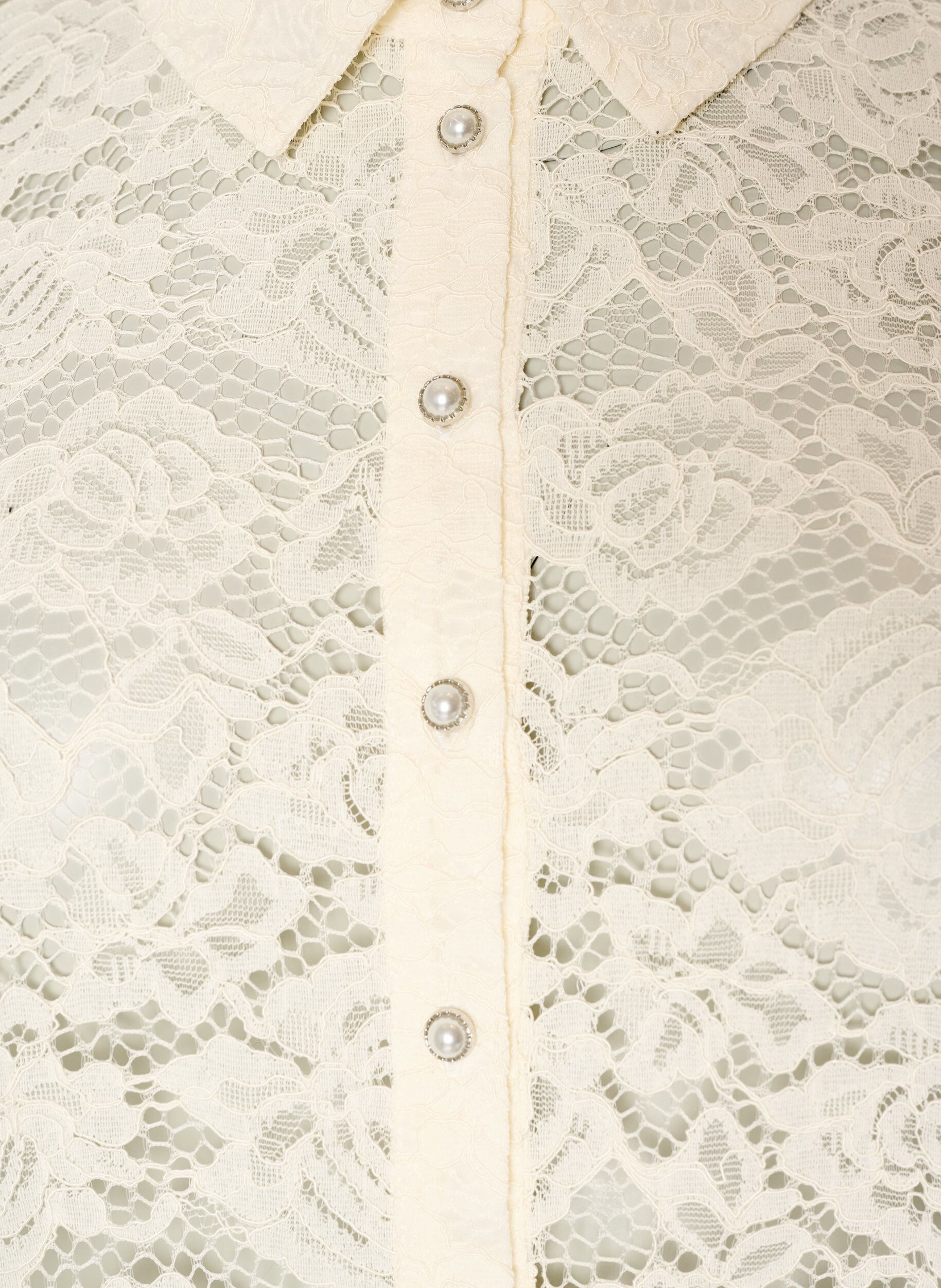 ZizziChemise en dentelle avec boutons nacr&eacute;s, Vanille, Packshot image number 2