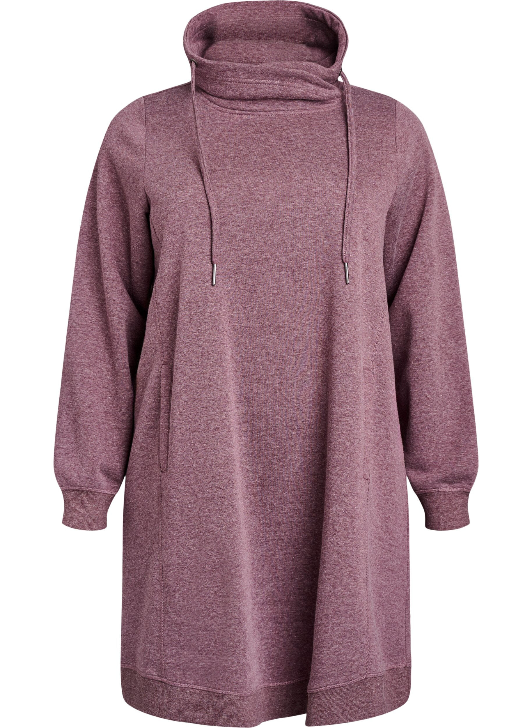 ZizziRobe sweat-shirt courte &agrave; col montant et poches, Bordeaux, Packshot image number 0