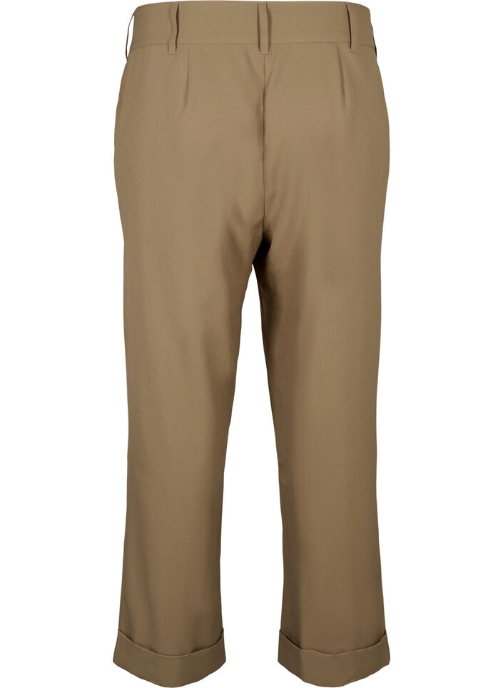 Pantalon taille haute avec pliage, Petrified Oak, Packshot image number 1