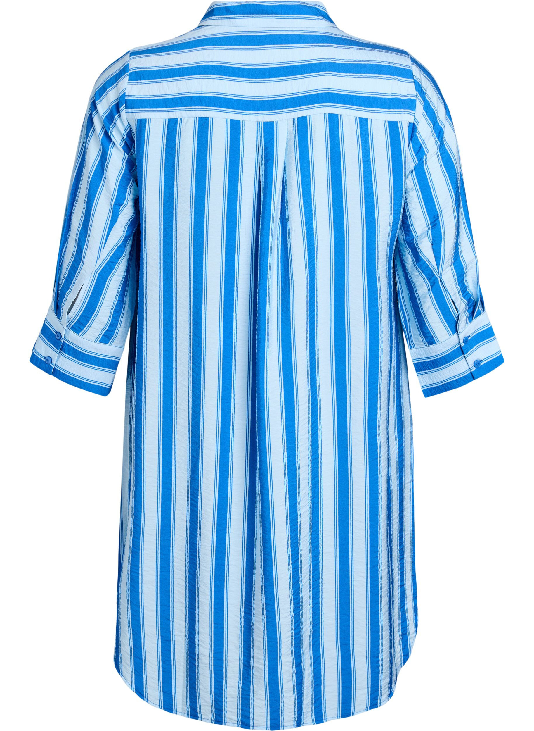 Zizzi Robe courte avec col et poche poitrine, Bleu, Packshot image number 1