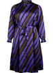Robe-chemise en satin à rayures diagonales, Stripe AOP, Packshot image number 0