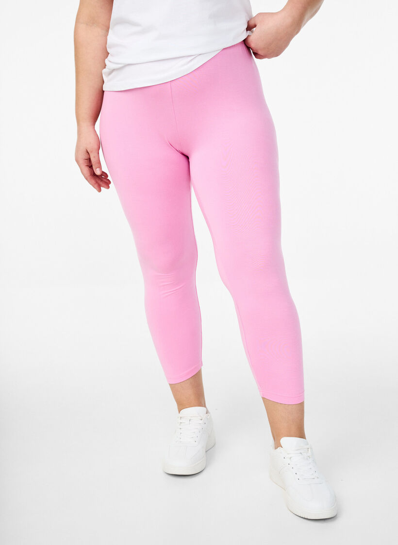 Leggings 3/4 basiques en viscose, Rose, Model image number 0