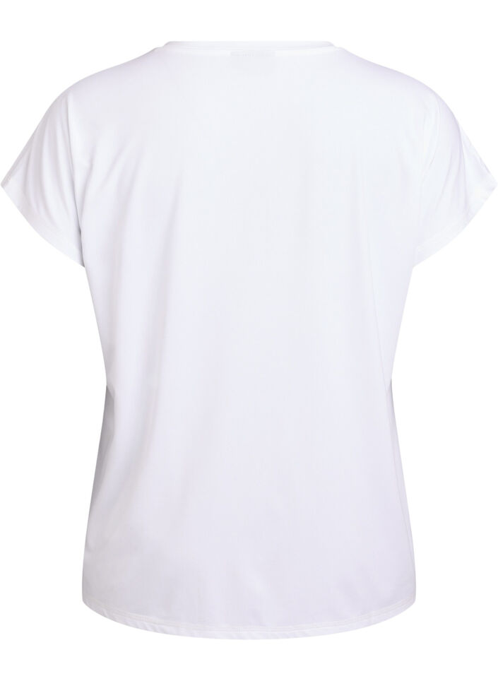 T-shirt de sport couleur unie, Blanc, Packshot