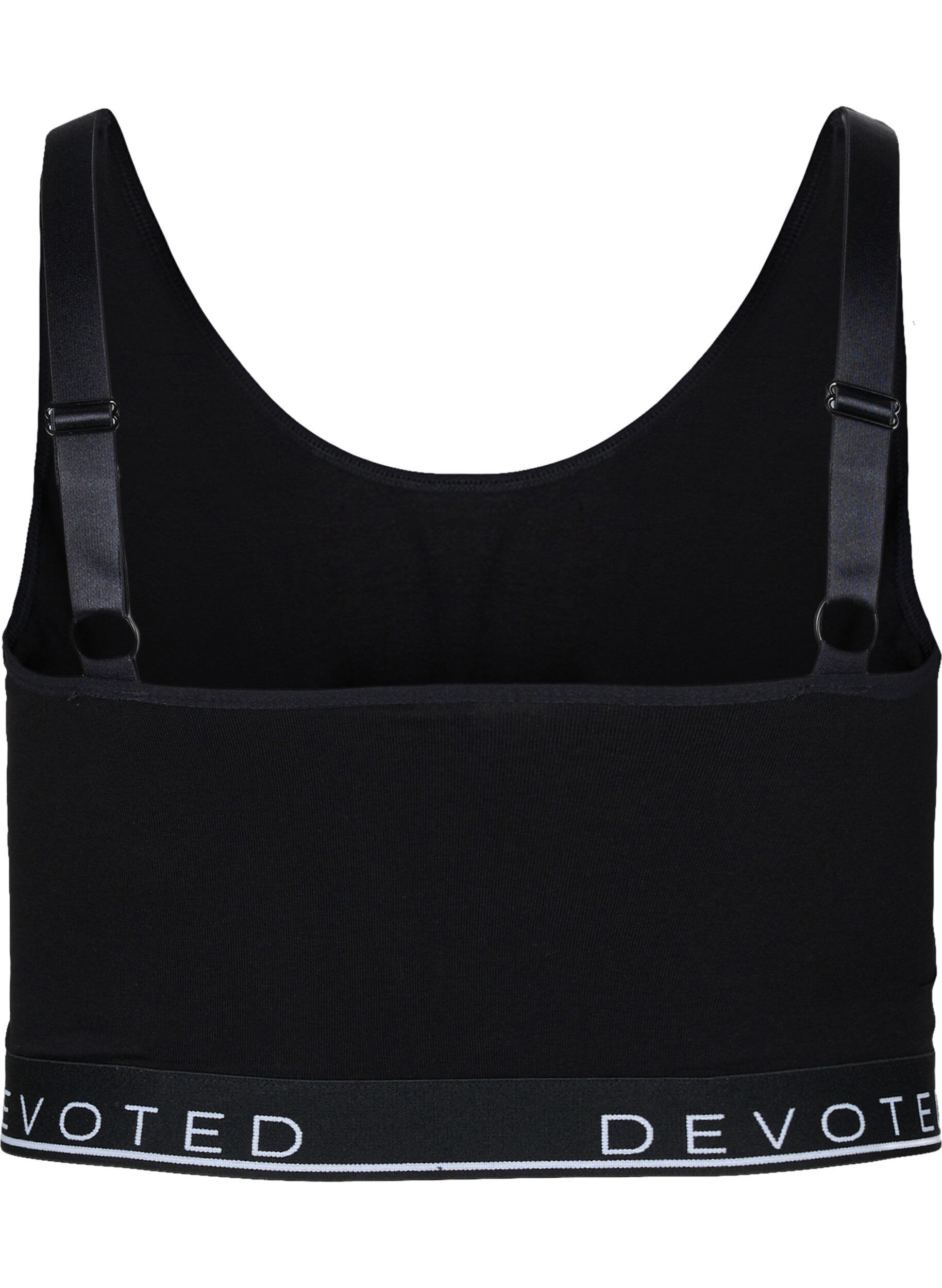 Zizzi Soutien-gorge en coton avec bretelles r&eacute;glables, Black/Upper Font, Packshot image number 1