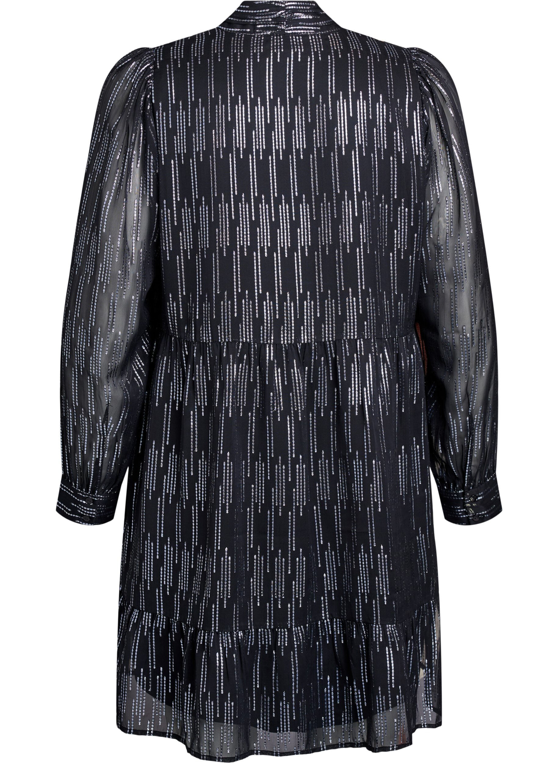 Zizzi Robe de f&ecirc;te courte &agrave; motif paillet&eacute;, Noir, Packshot image number 1