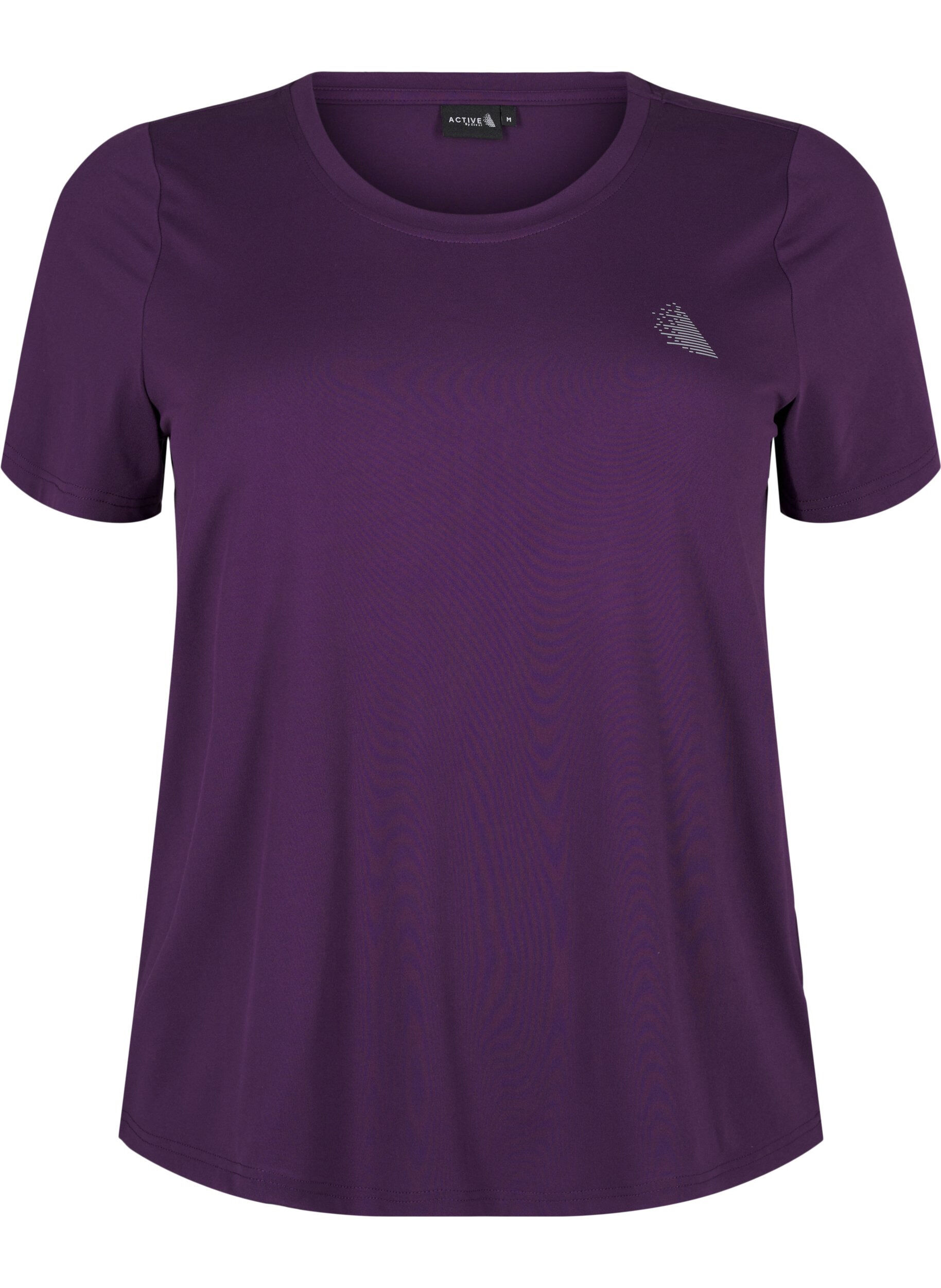 Zizzi T-shirt d'entra&icirc;nement avec coupe &eacute;troite et col rond, Purple Pennant, Packshot image number 0