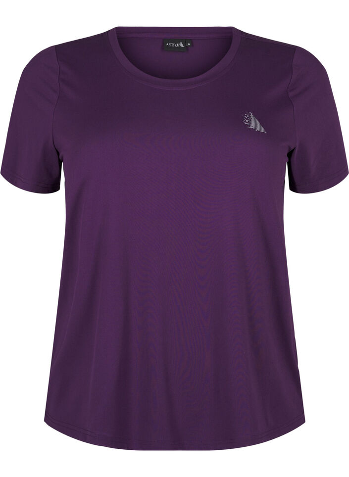 T-shirt d'entraînement avec coupe étroite et col rond, Purple Pennant, Packshot image number 0