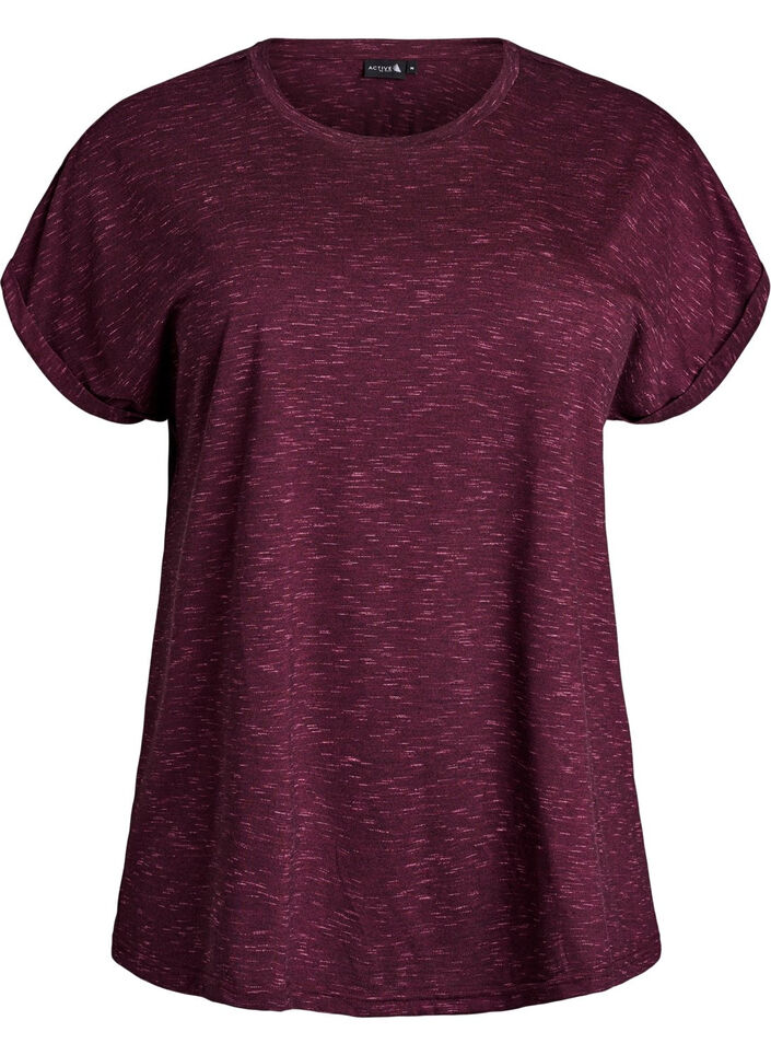 T-shirt d'entra&icirc;nement ample &agrave; manches courtes, Bordeaux fonc&eacute;, Packshot image number 0