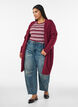 Cardigan en tricot c&ocirc;tel&eacute; avec poches, Bordeaux, Model image number 1