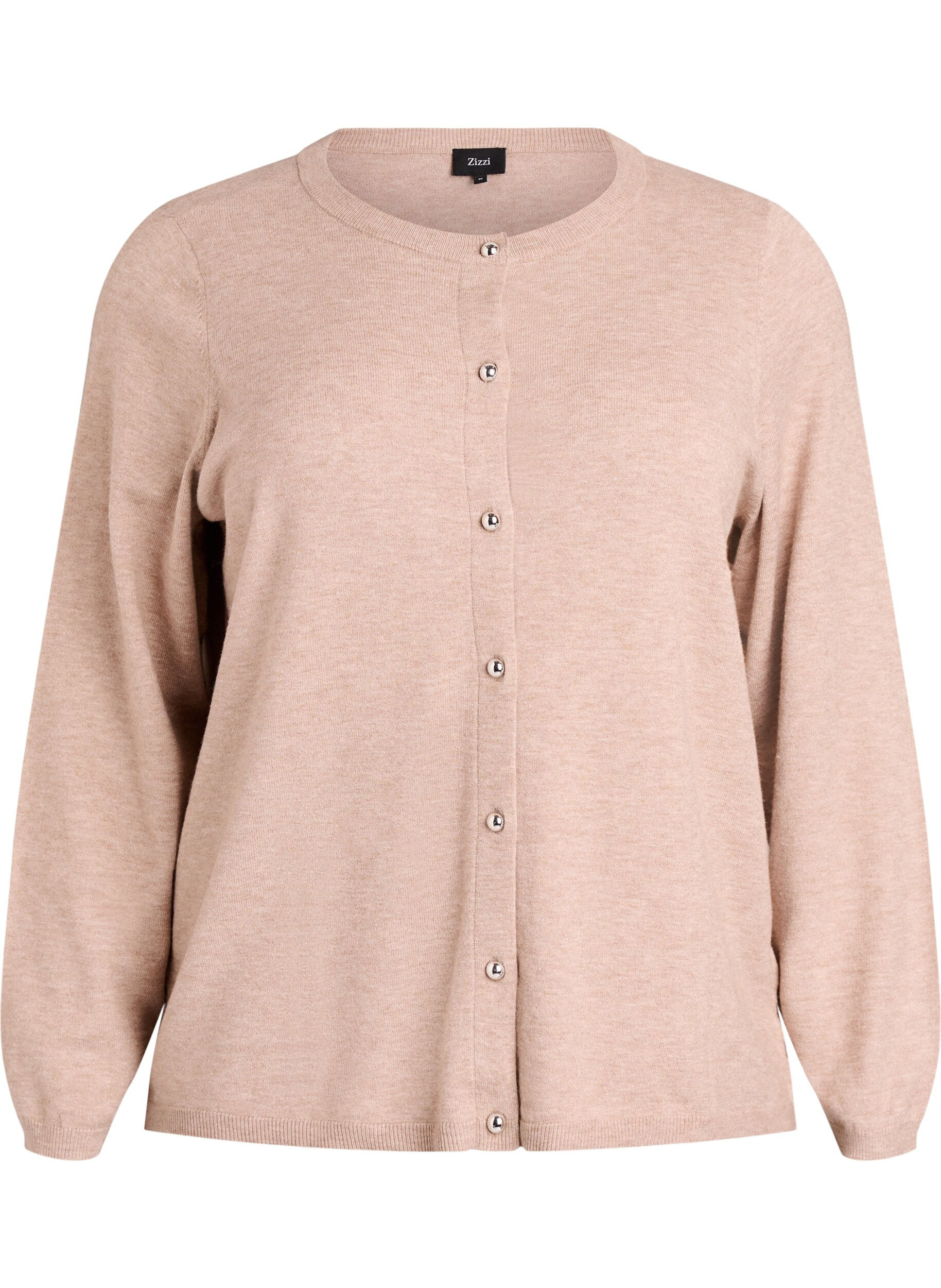 ZizziCardigan &agrave; boutons ronds, Beige, Packshot image number 0