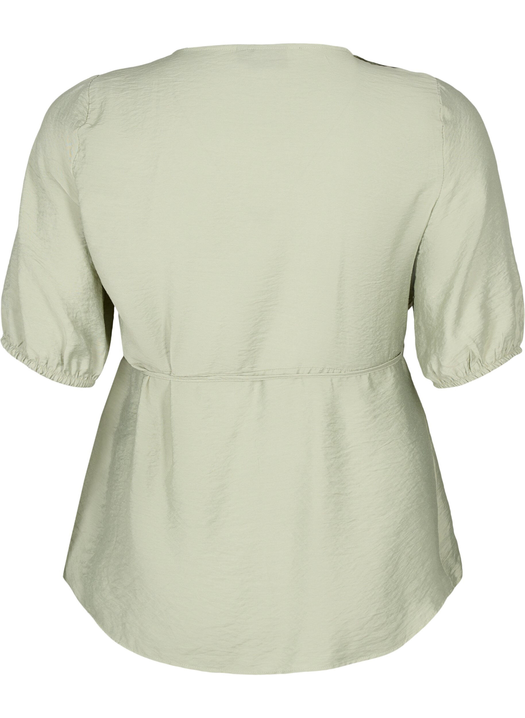 Zizzi Blouse cache-c&oelig;ur en viscose avec manches mi-longues, Seagrass , Packshot image number 1