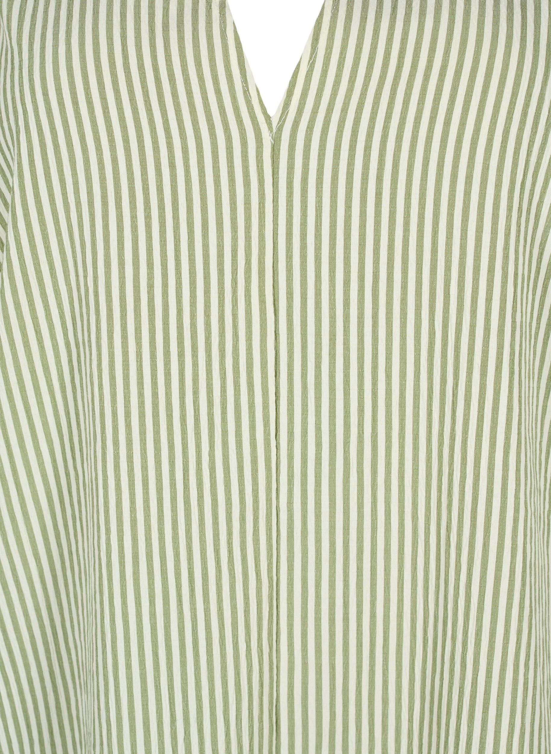 Zizzi Robe ray&eacute;e &agrave; manches 3/4, Green Stripe, Packshot image number 2