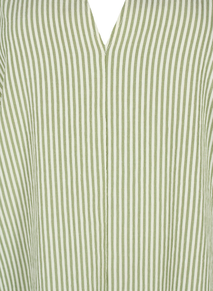 Robe rayée à manches 3/4, Green Stripe, Packshot image number 2