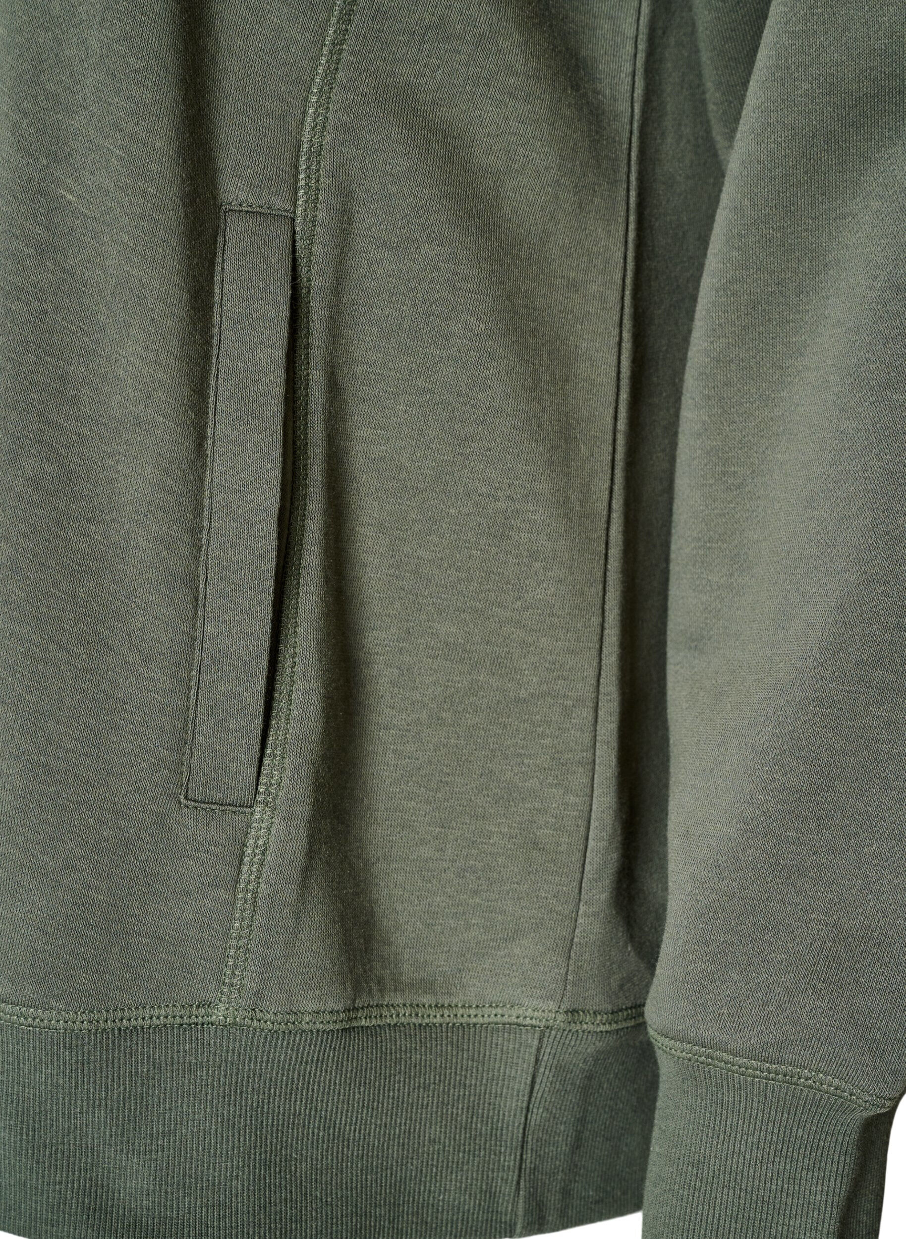 ZizziSweat &agrave; col montant et poches, Vert, Packshot image number 3