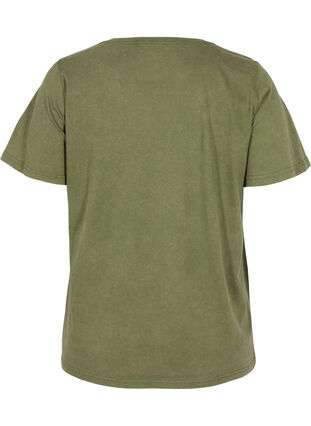 T-shirt en coton délavé à l'acide et aux pierres, Ivy Green Wash, Packshot image number 1