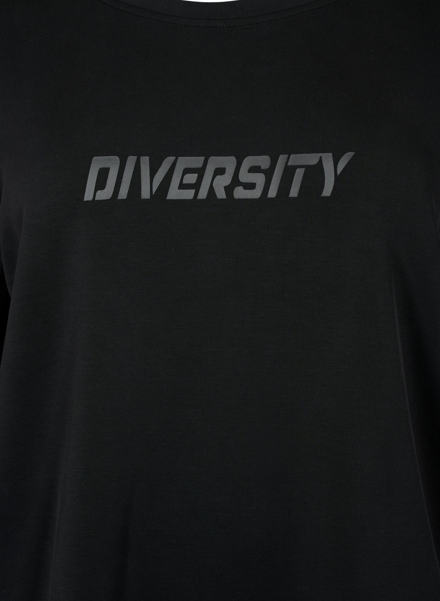 Zizzi Sweat-shirt avec impression de texte, Black, Packshot image number 2