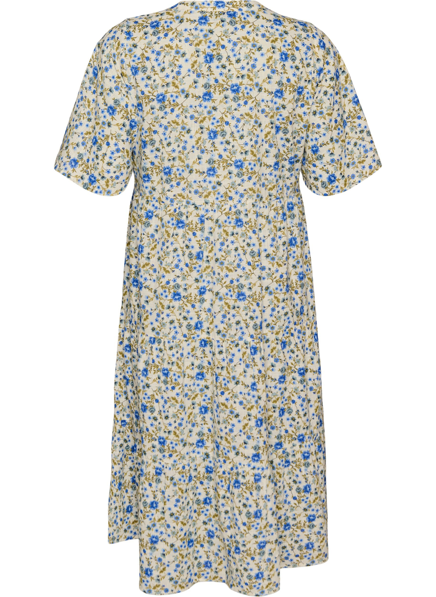 ZizziRobe midi en coton avec imprim&eacute; floral, Bleu, Packshot image number 1