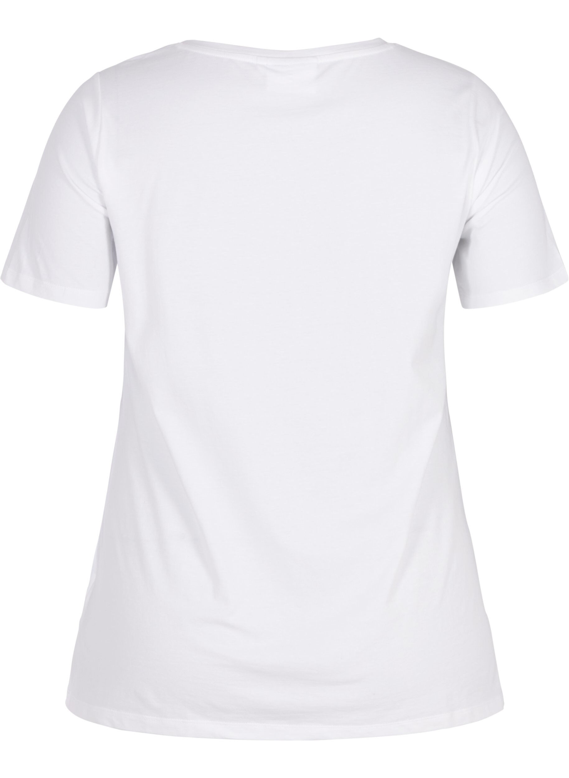 ZizziT-shirt en coton uni basique, Blanc, Packshot image number 1