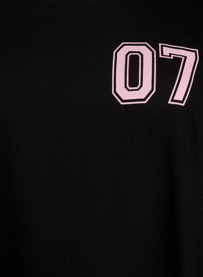 Robe T-shirt courte avec détails sport, Noir, Packshot image number 2