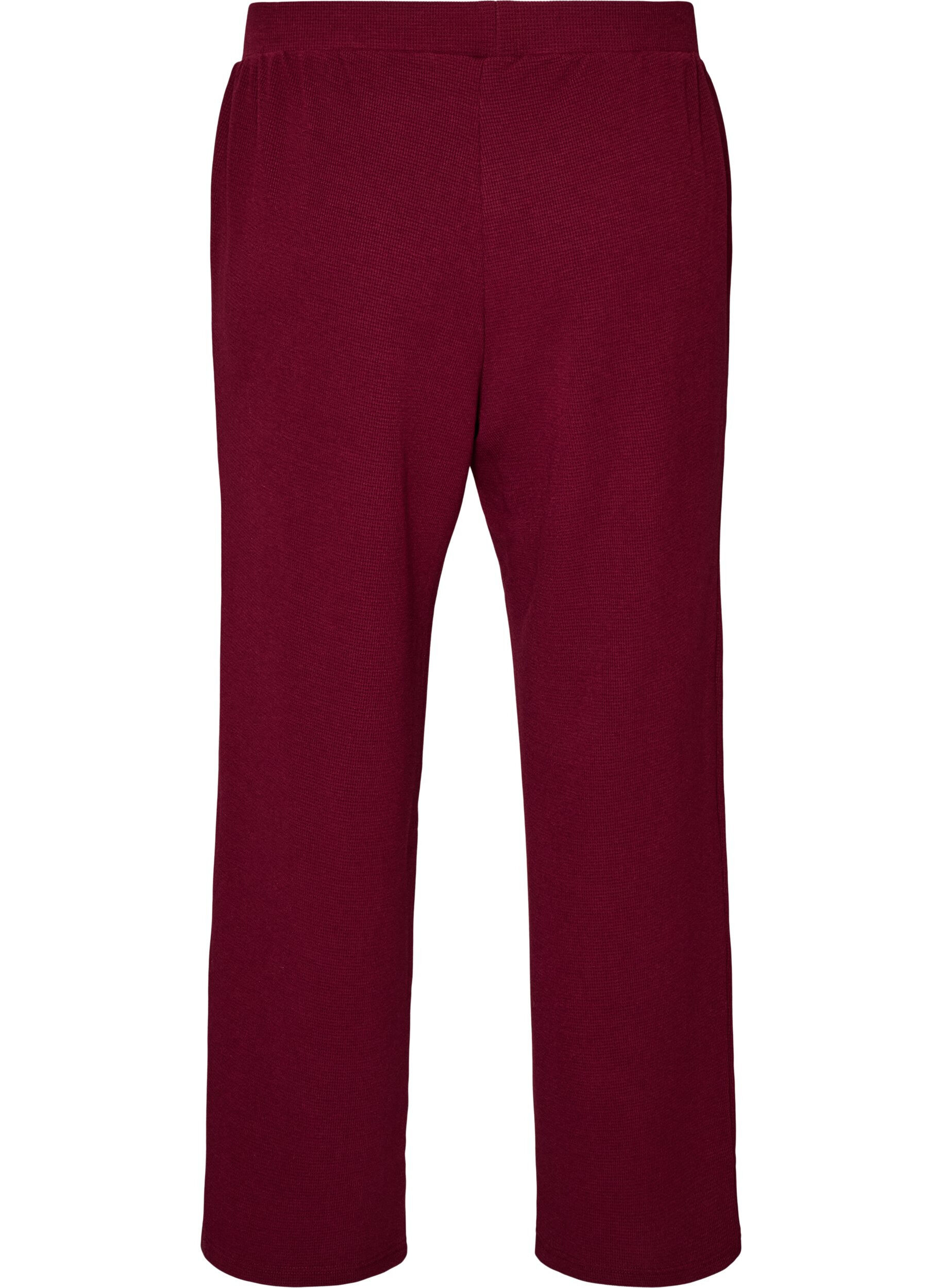 ZizziPantalon ample textur&eacute; &agrave; taille haute, Bordeaux, Packshot image number 1